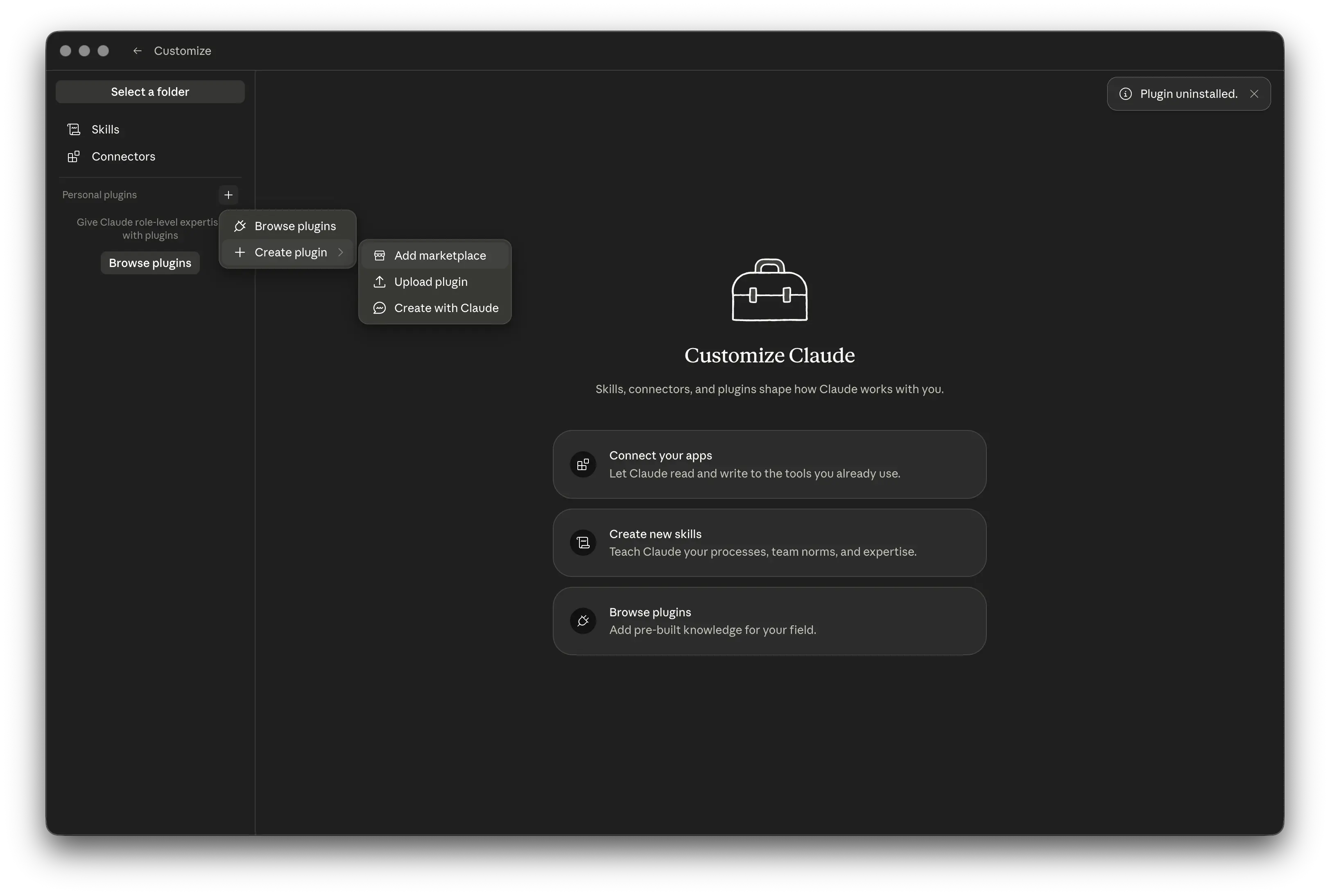 Add Marketplace dialog in Claude Desktop